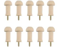 Dailygoods- Houten Shaker Peg - 10 Stuks - Duurzaam - Herbruikbaar - Voor Kleding/Hoezen - Ideaal voor Thuis/Office - Wandhaak