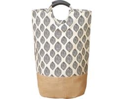 Bera L. Wasmand - Opvouwbaar - Inklapbaar - 31x59 cm - Met IJzeren Pijpenrek - Stevig - Ruimtebesparend - Crème - Zwart — afbeelding 1
