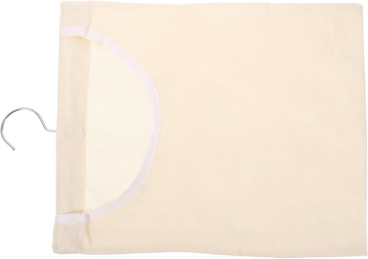 Draagbare Wasknijperhouder - Hangende Opbergtas - Wasknijpers Opbergen - Draaibare Haak - 30 x 25.5 cm - Beige — afbeelding 1