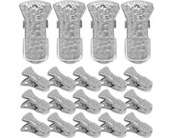 Metalen Wasknijpers - Kledingklemmen Set - Kleding Drogen - Antislip Gelhoezen - 35 Stuks - Zilver