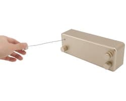 Dailygoods- Waslijn Uittrekbaar 4,2 m - Wanddroger - Roestvrij Staal - Compact - 30 kg Draagkracht - Inclusief Bevestigingsmateriaal - Droogrek