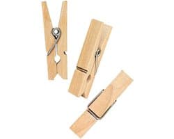 Houten Knijpers - Kleine Klemmen - Knutselen en Decoratie - Natuurlijk Hout - 100 Stuks - Natuurlijk