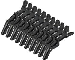 Haarclips Krokodil - Kappers Clips - Haar Stylen - Anti-Slip Grip - 10 Stuks - Zwart