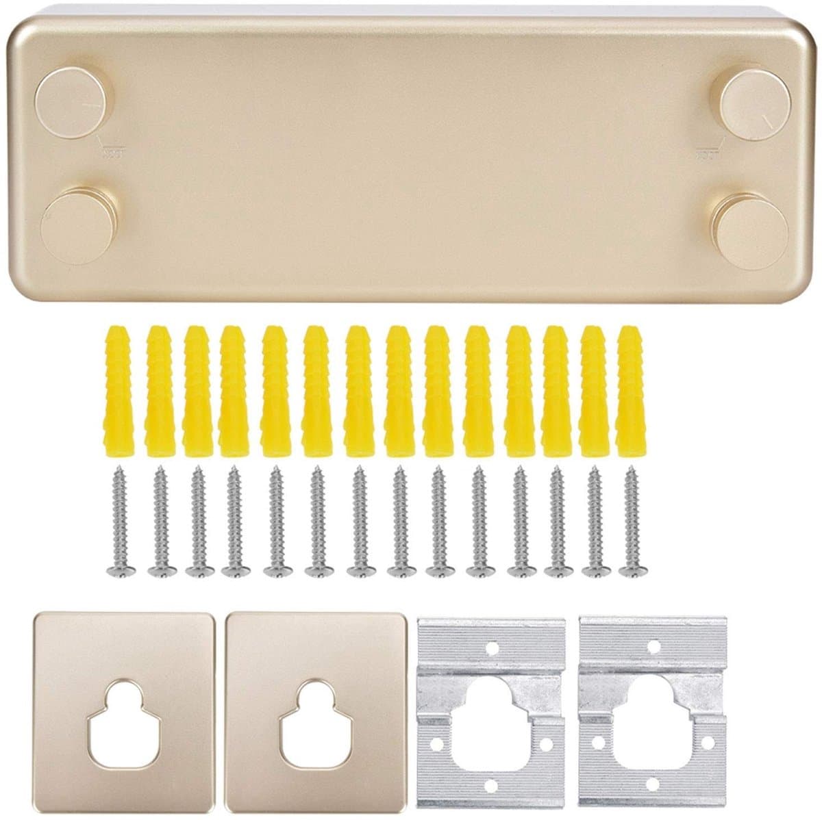 Dailygoods - Intrekbare waslijn - Uitschuifbare waslijn - Modern en eenvoudig te installeren - Goud - Ideaal voor balkon en badkamer - Maximaal 4,2 m... — afbeelding 1