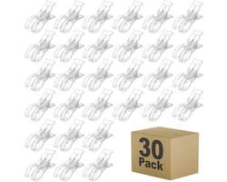 30-Stuks Transparante Klemmen - Multifunctionele Knijpers - 9cm - Voor Decoratie