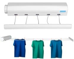 Dailygoods- Waslijn Uittrekbaar - Telescopische Wandmontage - Kleding Hangende Lijn - Sterk Touw - Hoogwaardig ABS-Materiaal - Geschikt voor Binnen/Buiten - Wasdrogerlijn