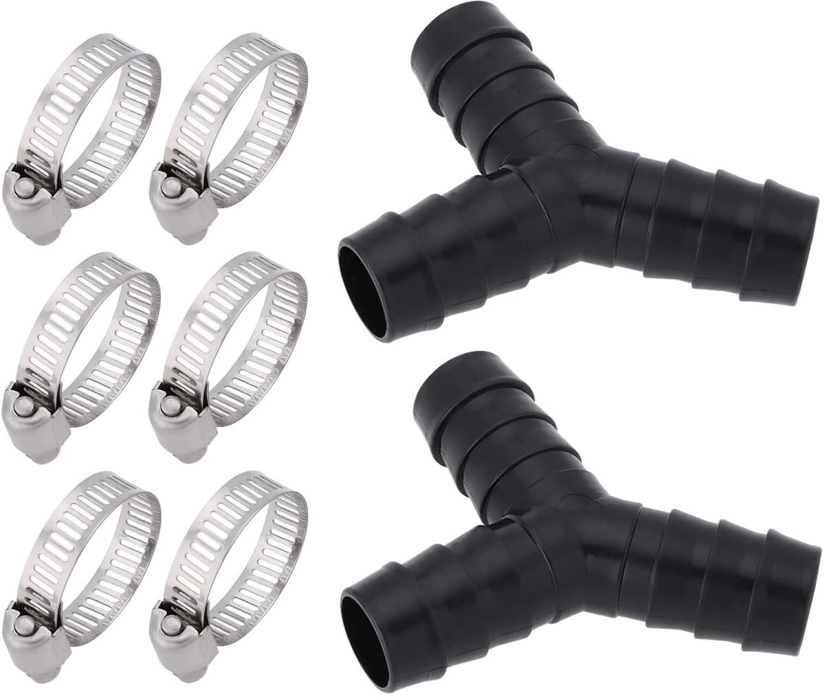 Dailygoods- Y-aansluiting 16 mm - Set van 2 - Slangklem 20 mm - Drieweg-ontwerp - Geschikt voor wasmachine/droger - Optimaliseert indeling huisruimte - Afvoerslang — afbeelding 1