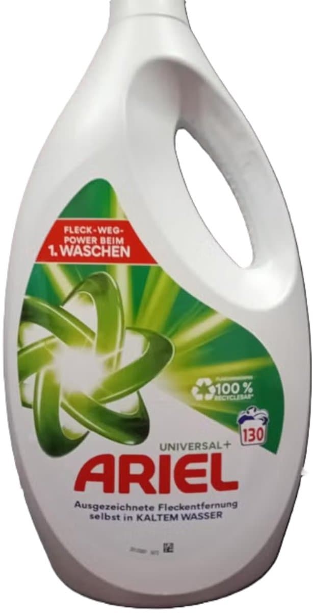 Ariel - vloeibaar wasmiddel - universal+ - krachtige vlekverwijdering - frisse geur - 130 wasbeurten - 6 liter — afbeelding 1