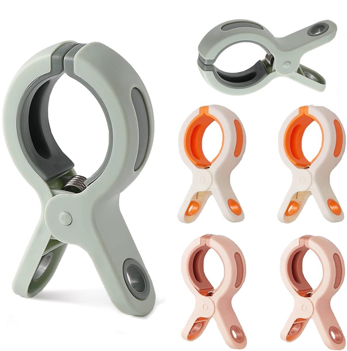 aladdien - Grote Knijpers - Strandhanddoekclips - Sterke Grip - Jumbo Formaat - Winddicht - Handdoekklemmen - Geschikt voor Strandstoelen - 6 Stuks — afbeelding 1