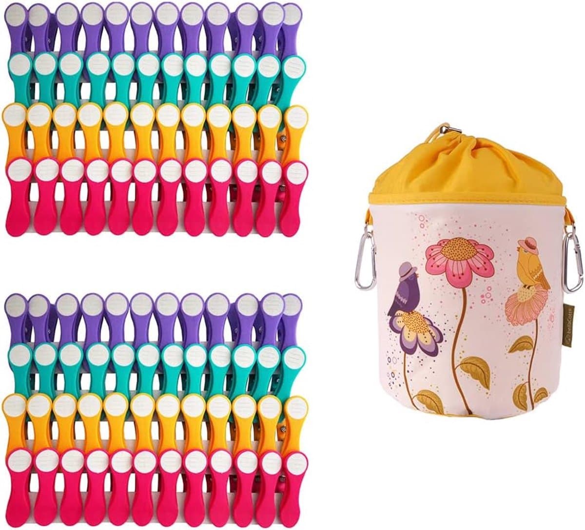 Kledinghangers - Wasknijpers - Drogen Kleding - Zachte Grip - 96 Stuks - Multicolor — afbeelding 1