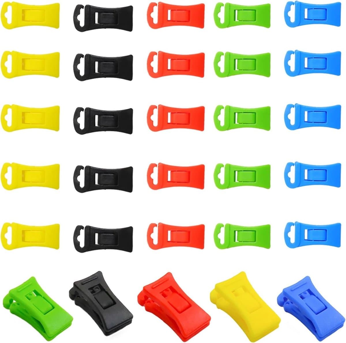 Set van 30 Plastic Sock Clips met Haakjes voor Wasmachine en Droger - Mini Kledingknijpers voor Organiseren, Opslaan en Drogen van Sokken — afbeelding 1