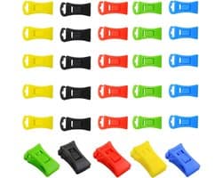 Set van 30 Plastic Sock Clips met Haakjes voor Wasmachine en Droger - Mini Kledingknijpers voor Organiseren, Opslaan en Drogen van Sokken