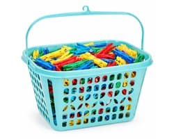 Plasticforte Knijpermandje - blauw - 20 x 25 cm - kunststof - wasknijpertasje/knijperzak