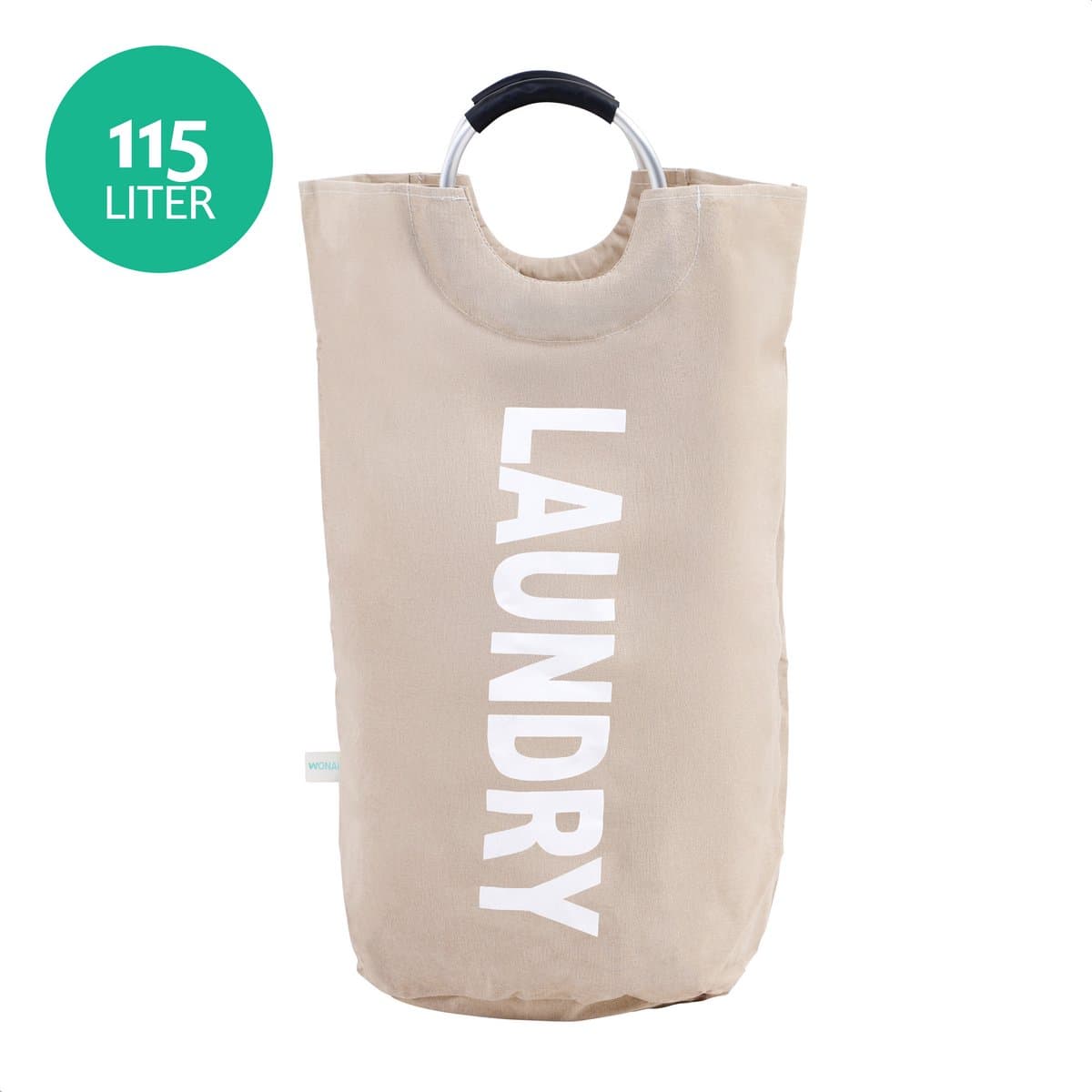 Wonair Waszak - Wasmand - Wassorteerder - Waszakken Voor Wasgoed - Wasmand Opvouwbaar - Beige - 115L — afbeelding 1