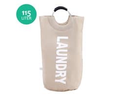 Wonair Waszak - Wasmand - Wassorteerder - Waszakken Voor Wasgoed - Wasmand Opvouwbaar - Beige - 115L