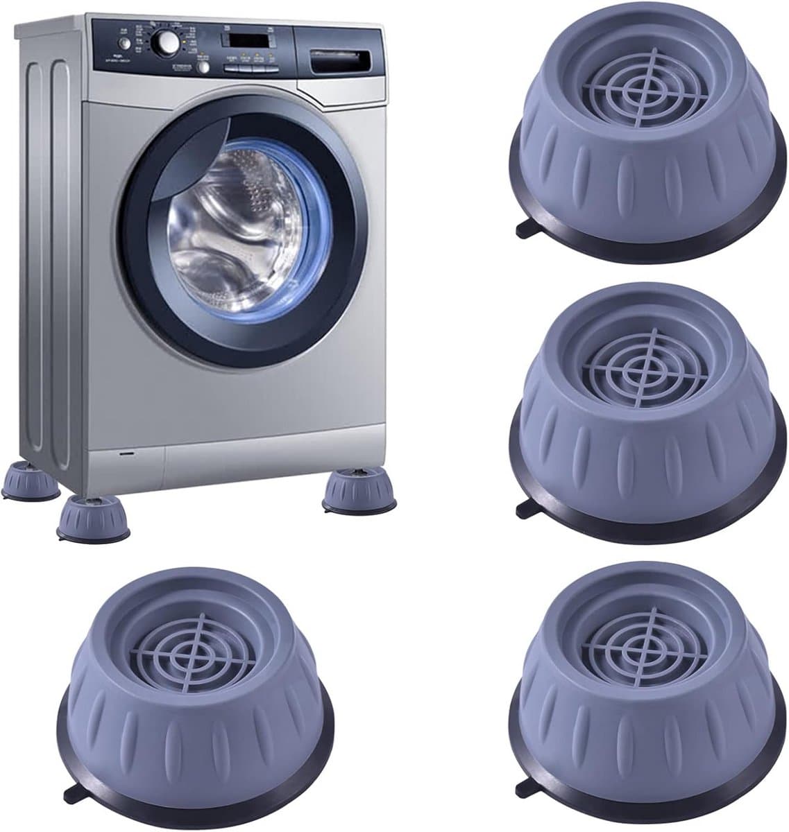 4x Universele Anti-Vibratie Voeten voor Wasmachine, Droger en Meubels - Schokdempers — afbeelding 1