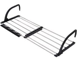 Hangend Droogrek Zwart voor Balkon en Radiator - Ruimtebesparend Kleding Handdoek Ondergoed Schoenen Sokken - Handdoekhouder (45x38cm)