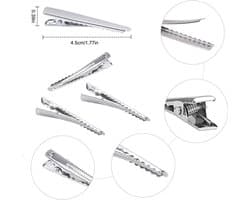 150x Zilveren Haarspeldjes Krokodillenklemmen 4,5 cm - Antislip Metaal voor Kapsels & Knutselen