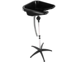Zyrex® Haarwasbak - Mobiele Wasbak Kapper Met Stop En Afvoerslang - Zwart - 40cm x 45cm x 20cm