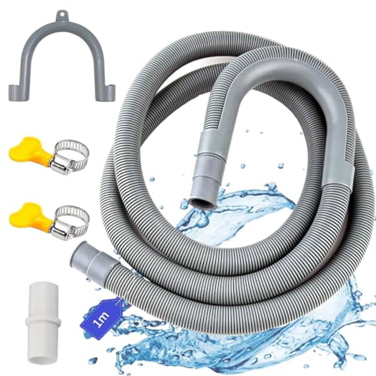 Universele Afvoerslang voor Vaatwasser en Wasmachine - Verlenging van 1 m tot 7 m met Bevestigingsmateriaal — afbeelding 1