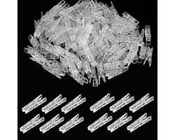 Hangende clips 50 stuks - Transparante wasknijpers en mini-klemmen voor fotos en lichtsnoeren