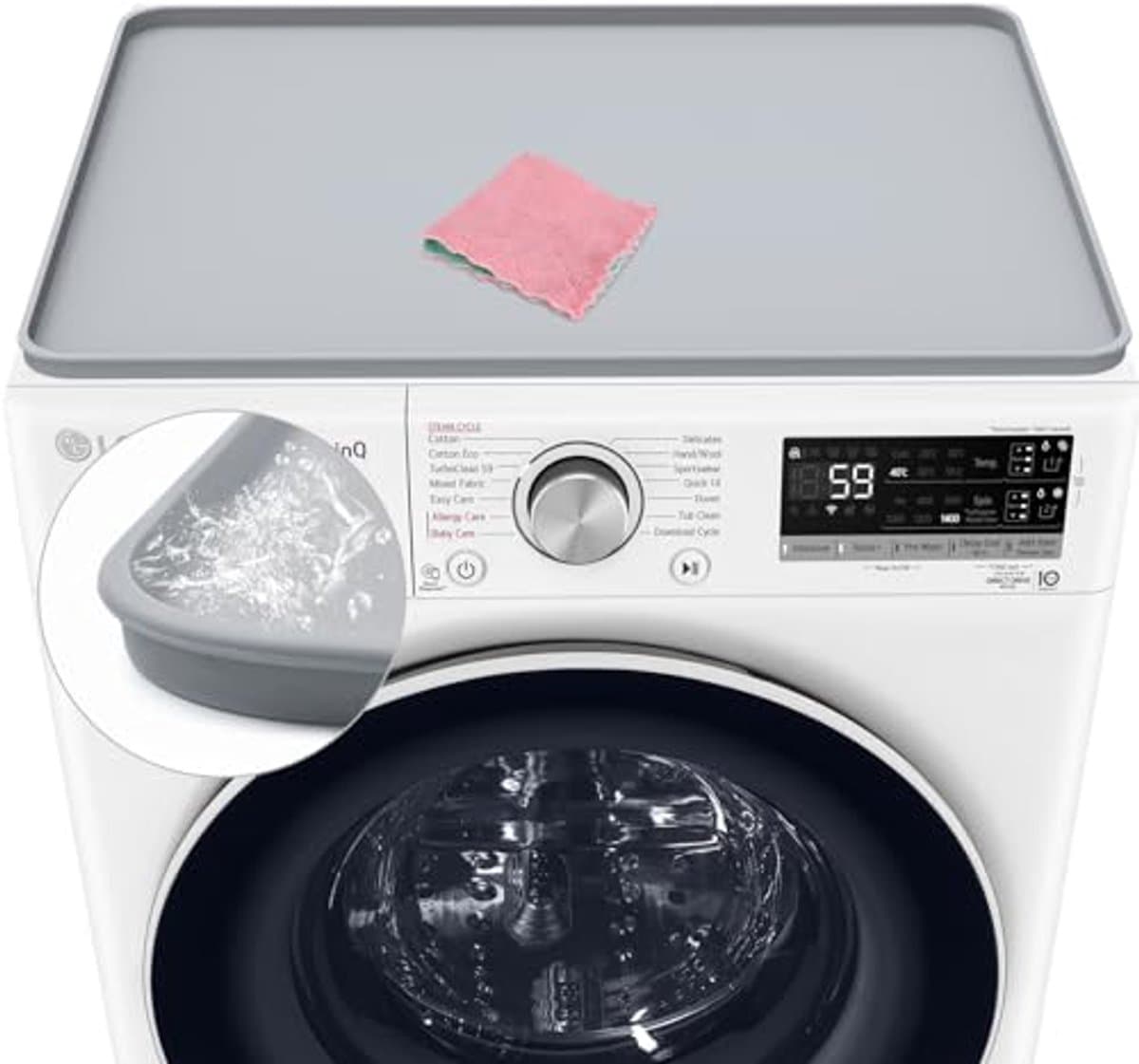 Watervaste wasmachine en droger hoezen, silicone rubber mat voor topbescherming, 60 x 60 cm — afbeelding 1