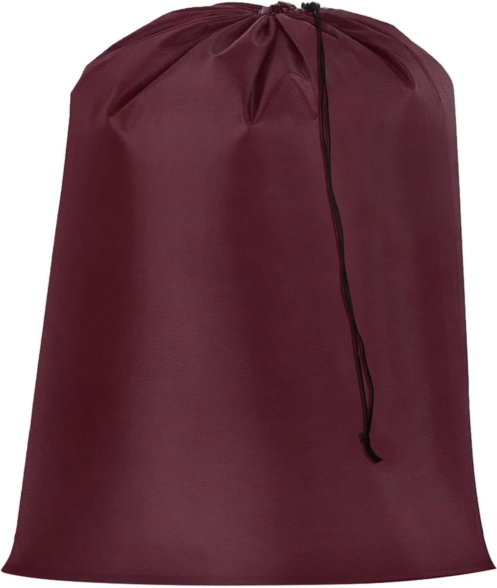 Allecto plus - Grote Waszak met Trekkoordsluiting, 71 x 101 cm - Ideaal voor Studentenwoningen, Camping en Reizen - Bordeauxrood Kleur — afbeelding 1