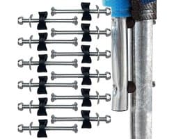 Allecto plus - Trampolineschroeven 12 stuks voor grote en kleine trampolines - Reserveonderdelen - Schroeven en afstandhouders - Accessoires en bevestiging
