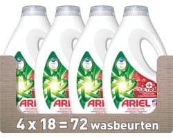 Ariel Vloeibaar Wasmiddel +Ultra Vlekverwijderaar - 4 x 18 Wasbeurten - Voordeelverpakking