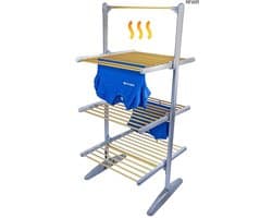 RFWR® Inklapbare Verwarmde Droogtoren met 20 Stangen – Energiezuinig Wasrek voor Binnengebruik – Ruimtebesparend Ontwerp 73x70x147 CM – Veilig voor Kinderen en Huisdieren