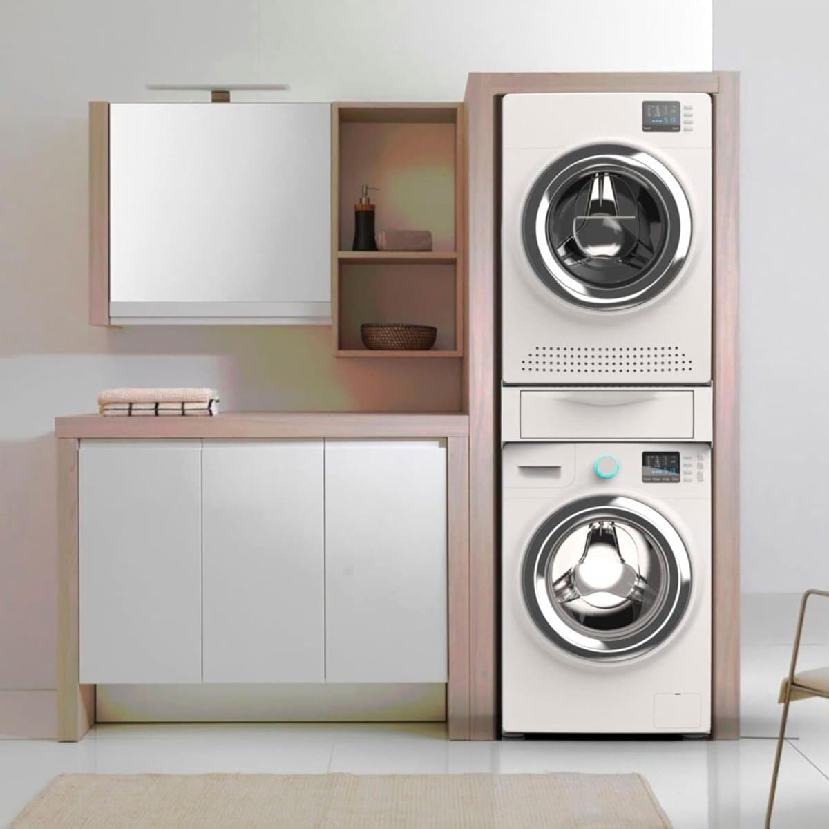 Lexium Wasmachine verhoger met lade - Wasmachine verhoger - Wasmachine sokkel - Wasmachine verhoger met lade - Wasmachine opbouwmeubel — afbeelding 1