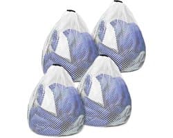 Allecto Plus - Waszakken 30 x 40 cm, 4 Stuks - Koordgazen Waszak voor Wasmachine - Ideaal voor BH, Sokken, Babykleding - Duurzame Wasmachinezak - Wit