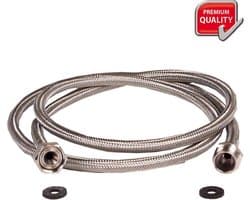 Scanpart gepantserde verlengslang 2 meter - Veilige verlenging van waterslang - Geschikt voor wasmachine vaatwasser boiler koffiezetapparaten ijsblokjesmachine side-by-side koelkasten - KTW-A en DVGW goedgekeurd - Gevlochten RVS - Universeel