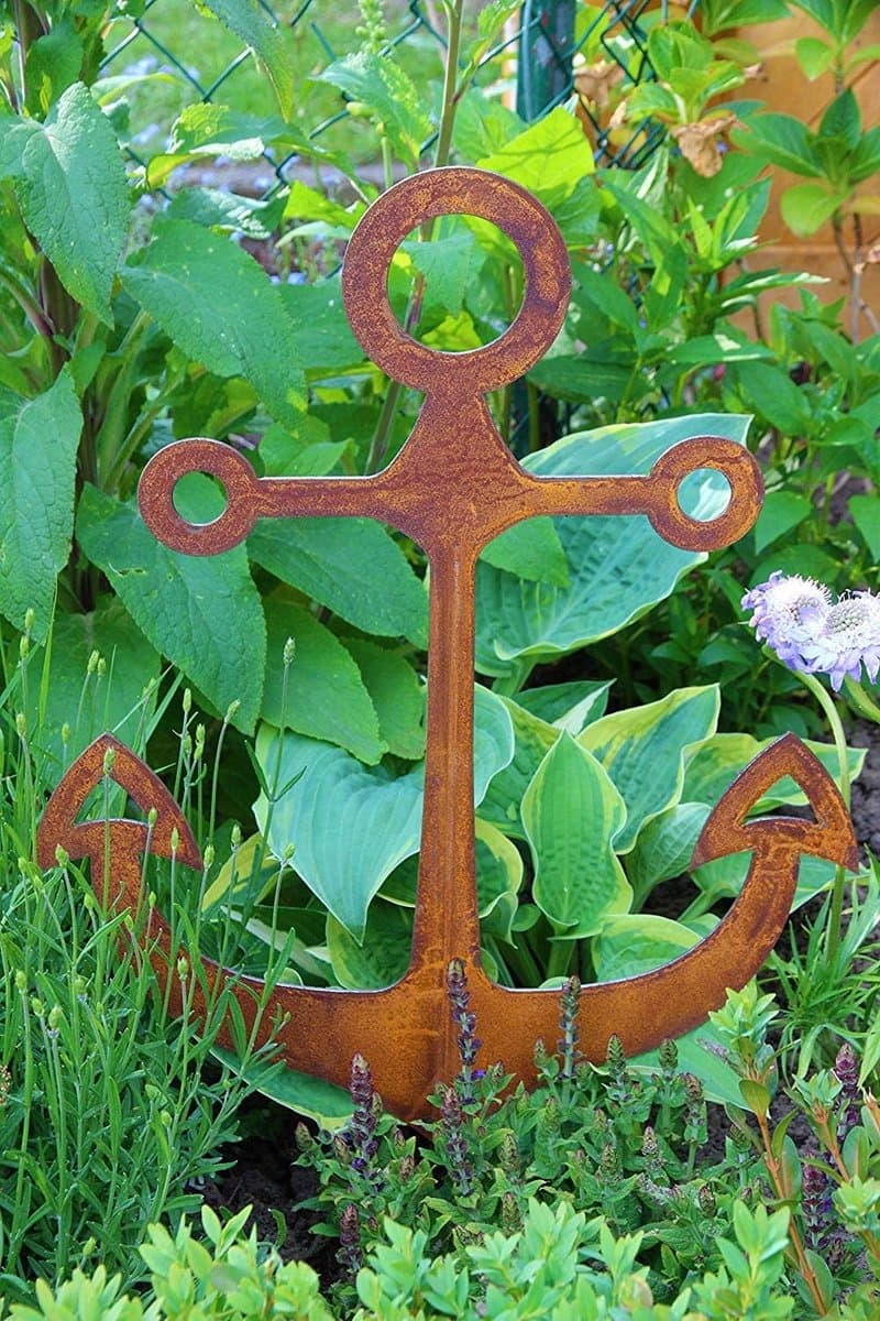 Decoratieve Tuinanker van Metaal met Roest Patina - Groot (54x46 cm) - Tuindecoratie — afbeelding 1