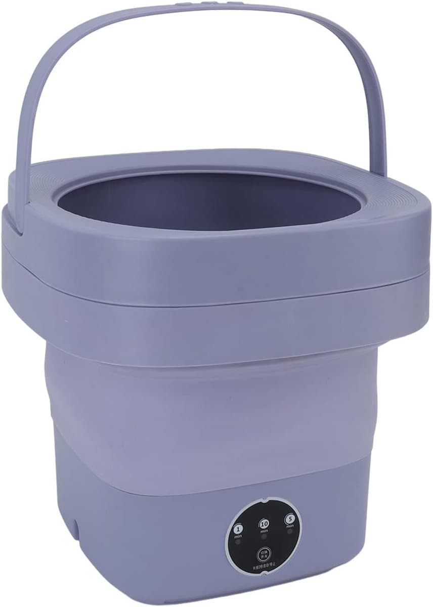 Opvouwbare Draagbare Mini-wasmachine 65 Liter - Elektrische Kledingwasmachine met Centrifuge - Compact en Automatisch - Paars - Mini wasmachine — afbeelding 1