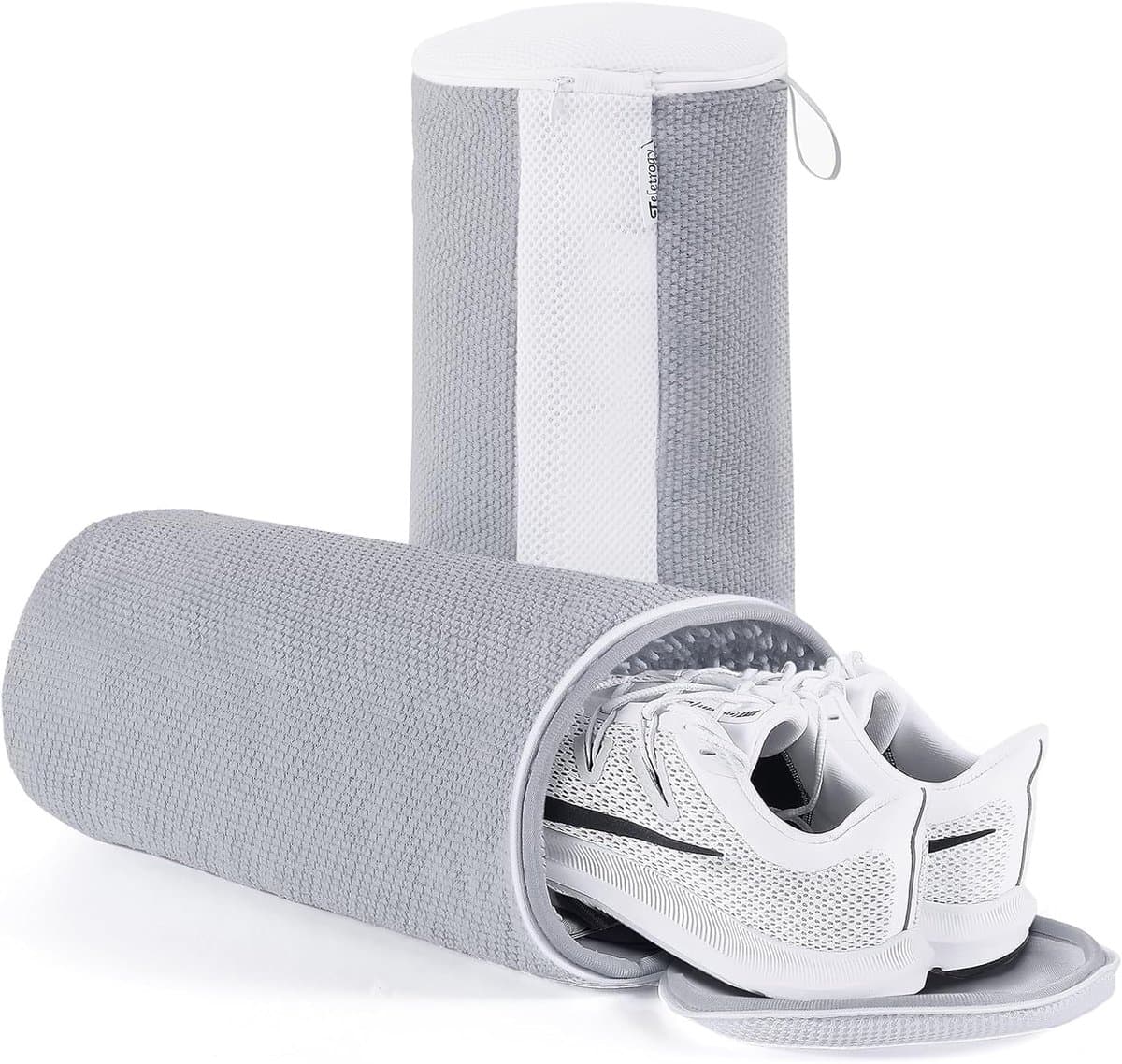 2 schoenpoetszakken - Maak je schoenen gemakkelijk schoon - Draagbaar - Grijs — afbeelding 1