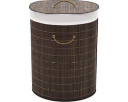 vidaXL - Wasmand - ovaal - bamboe - donkerbruin