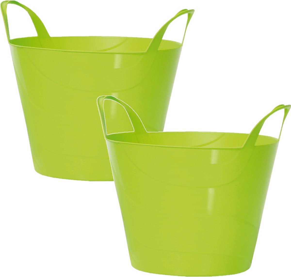 Prosperplast Flexibele Emmer - 2x - 45 liter - groen - wasmand - kuip - flexibel - met handvaten — afbeelding 1
