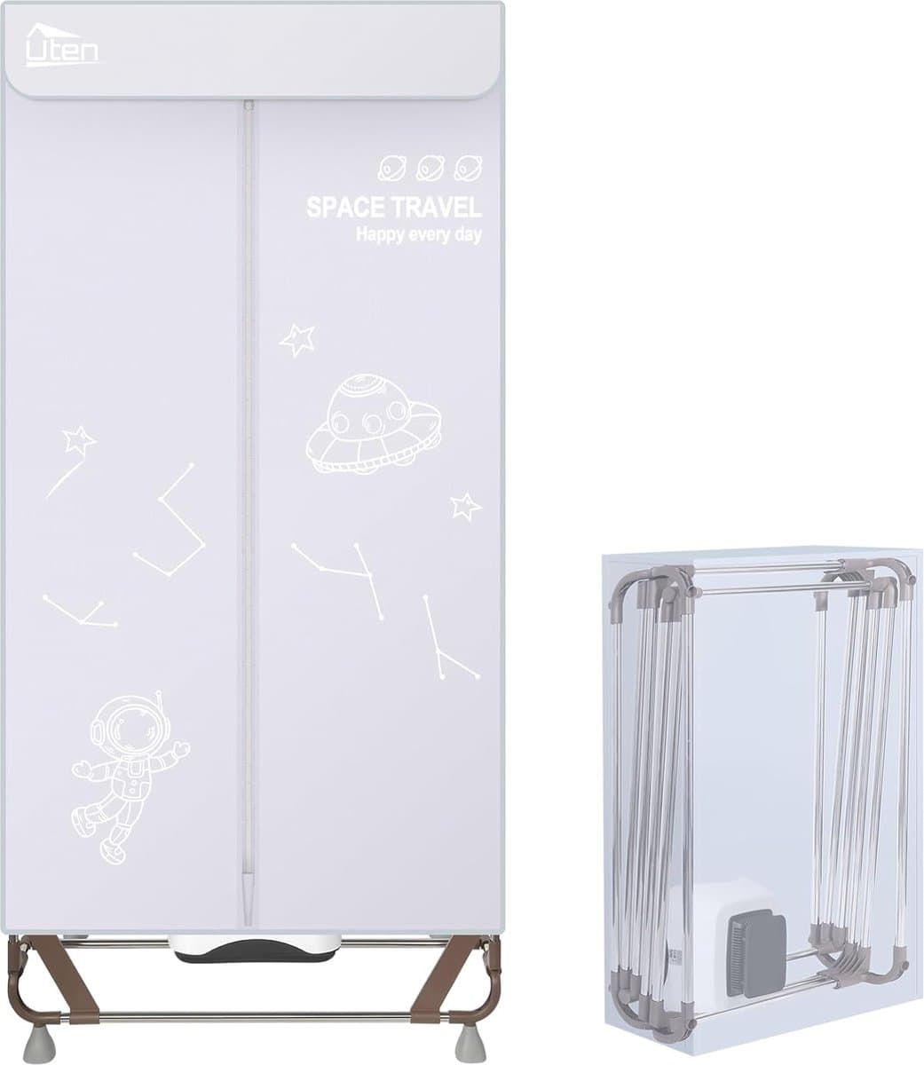 Draagbare Elektrische Droogkast & Garderobe - 140 cm - 1500 W - Grijs — afbeelding 1