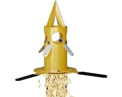 Zware Graanontlader - Zakdispenser - Efficiënt Lossen - Handvatschakelaar Controle - 22x22x46cm - Geel