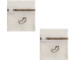 Waszakken voor wasgoed, netzak voor wasmachine met sluiting, voor gevoelige kleding, beha's, sokken, schoenen, beddengoed, 18 x 20 cm, 2 stuks