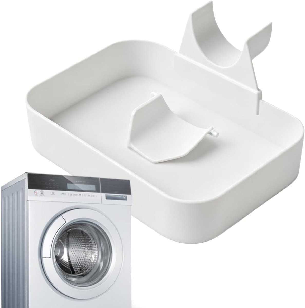 lekvrije 3D-geprinte opvangbak - Lekbak Wasmachine - Wateropvang - Afvoerbak Geschikt Voor wasmachine - wateropvangbak -wateropvangbak Geschikt Voor frontlader - Wasmachine Druppelpan - Twee accessoires — afbeelding 1