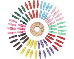 Dailygoody - Fotoclips van Hout - Kleurrijke Wasknijpers - Creatieve