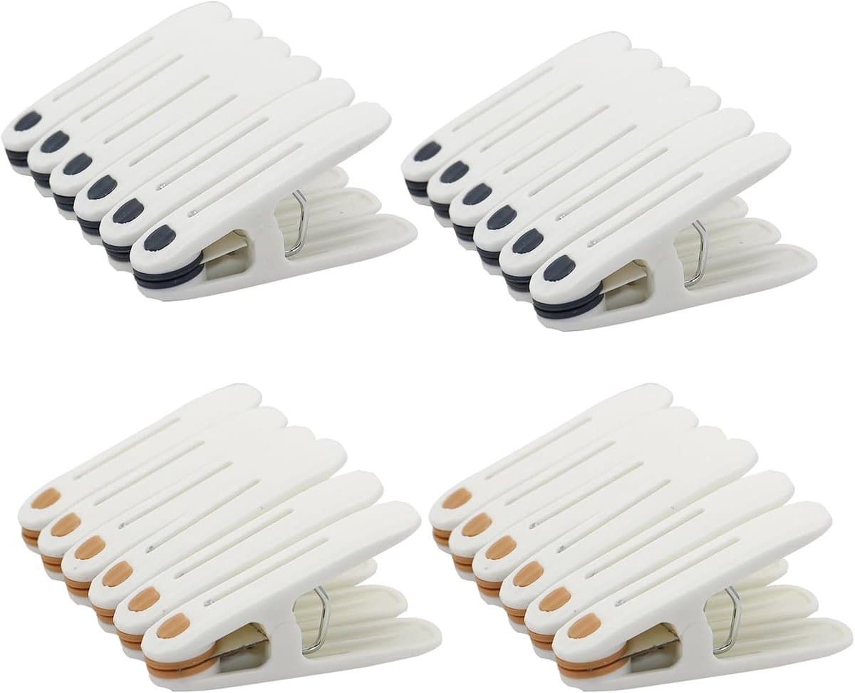 Wasknijpers, winddichte wasknijpers, plastic handdoekklemmen met antislip siliconen handdoekclip voor T-shirts, sokken, handdoek (24) — afbeelding 1
