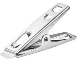 Wasknijpers RVS - Kledingklemmen Clips - Kleding Drogen - Antislip Textuur - 10 stuks - Zilverkleurig
