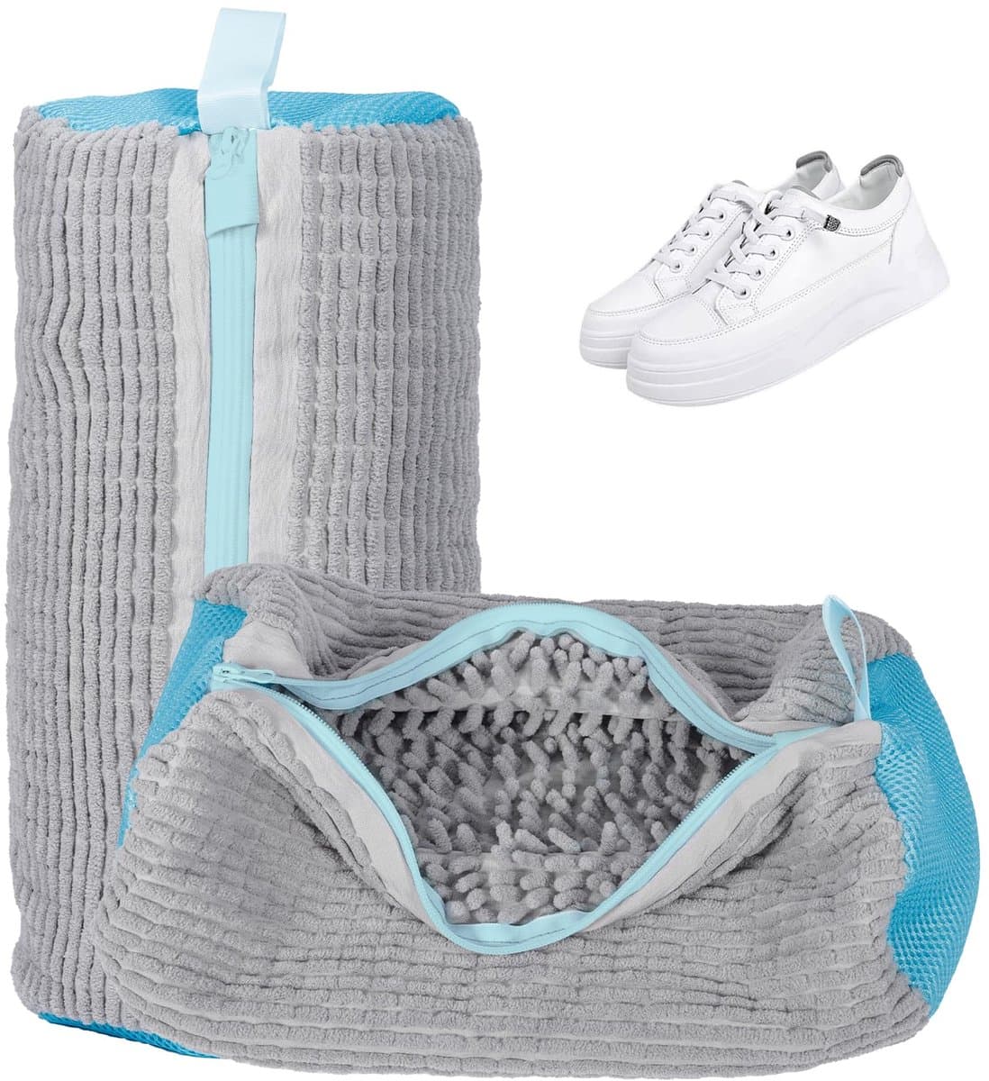 2-pack Schoenwaszakken voor Wasmachine, 360° Reinigingsnet voor Schoenen met Rits en Rem, Wasnet voor Sneakers, Schoenenzak voor Wasmachine en Droger, Herbruikbaar — afbeelding 1