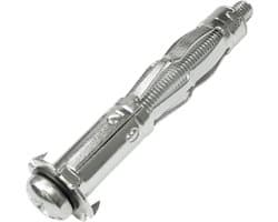 - C57489 - Set van 10 spreidpluggen Ø12x65 mm voor gipsplaat holle behuizing van metaal - met M6-schroeven - bevestiging in gipsplaten - zilverkleurig