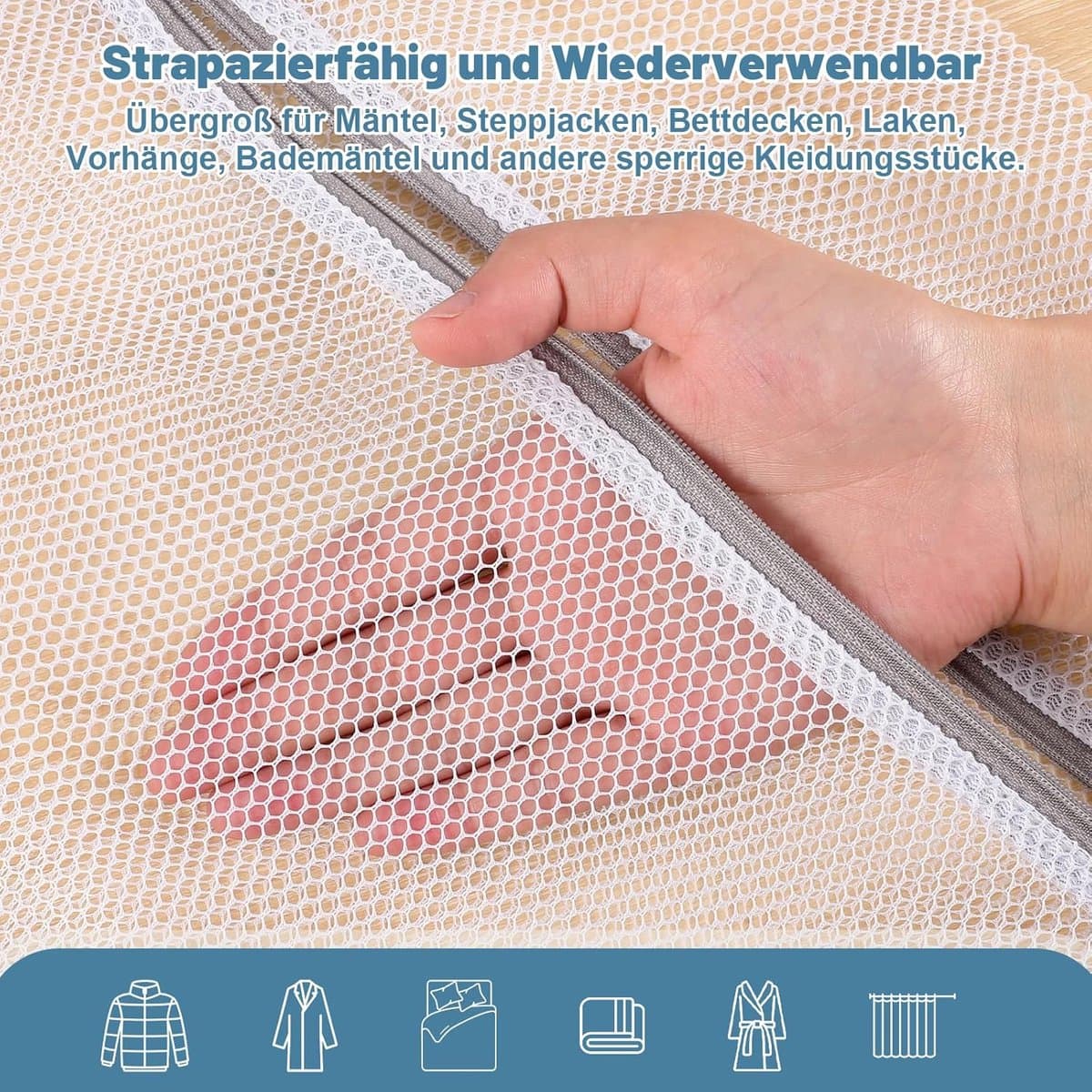 Wasnet Set - Polyester - Herbruikbaar - Met Verstevigde Ritssluiting - Voor Diverse Kledingstukken — afbeelding 1