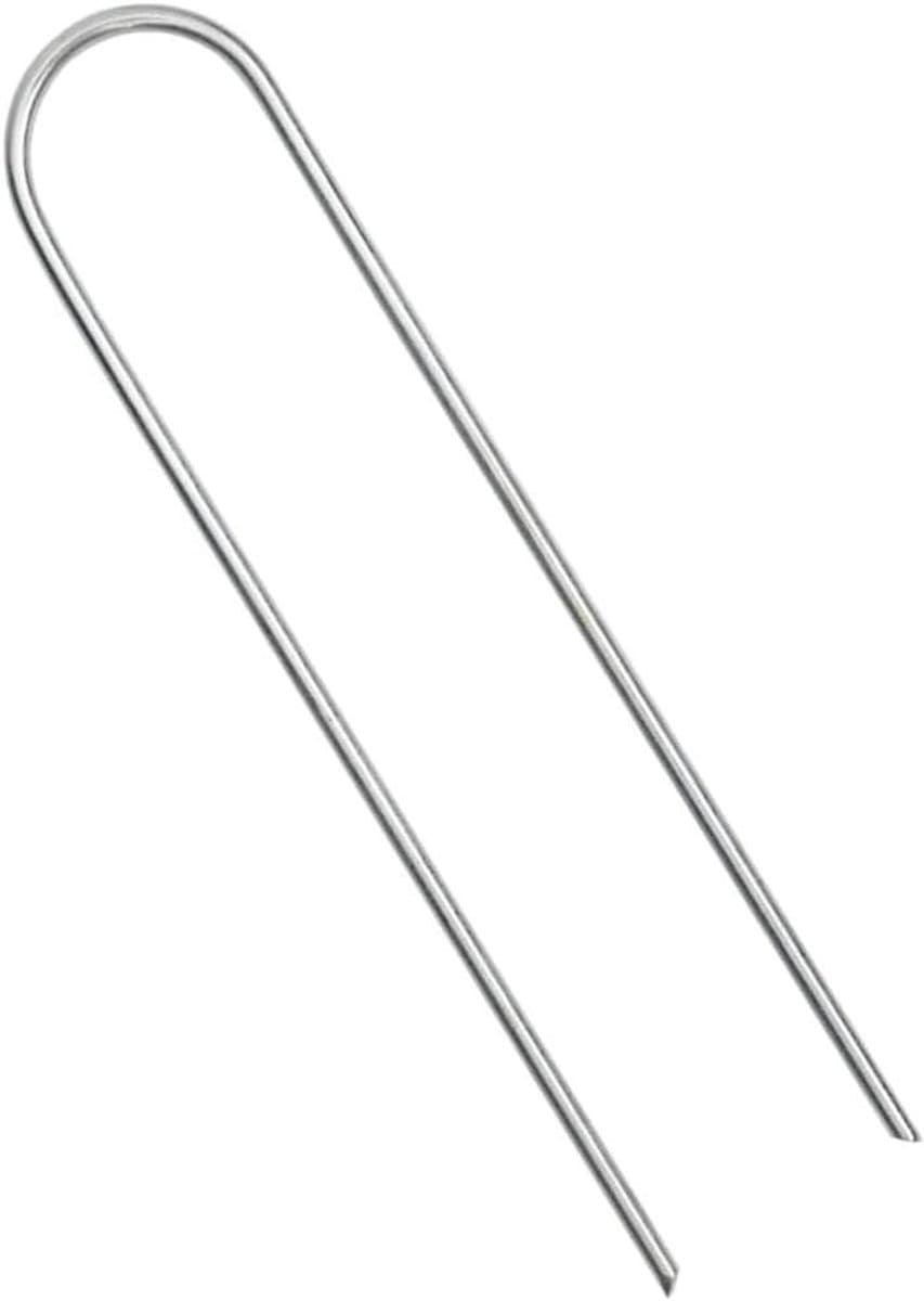 Grondankers U-vorm - Grondhaken Tentharingen - Tuin Vastzetten - Verzinkt Staal - 15x35 cm - Zilver — afbeelding 1