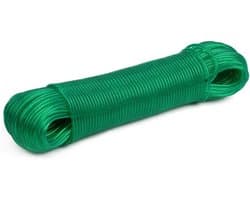 SnelShoppen - Outdoor Waslijn 50m - Stevige Plastic Gecoate Wasdraad - Robuuste Stalen Kabel - Scheurbestendige Waslijn voor Thuis, Tuin, Kamperen, Re